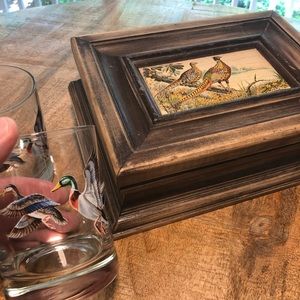 Pheasant/ Duck themed gentlemen’s glass/box set